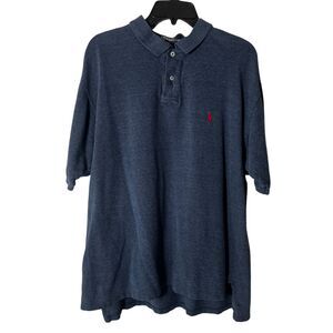 Polo Ralph Lauren Shirt Mens XL Blue Red Pony 100% Cotton Short Sleeve Pre-Owned